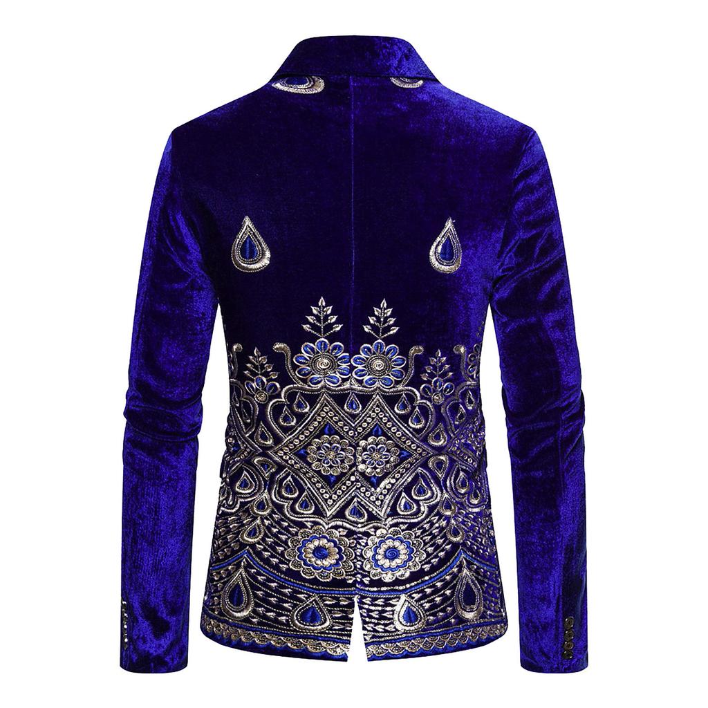 Herr Varmstämplad Enfärgad Tryckt Affärsbröllopsfest Ytterplagg Kappa Kostym Toppar