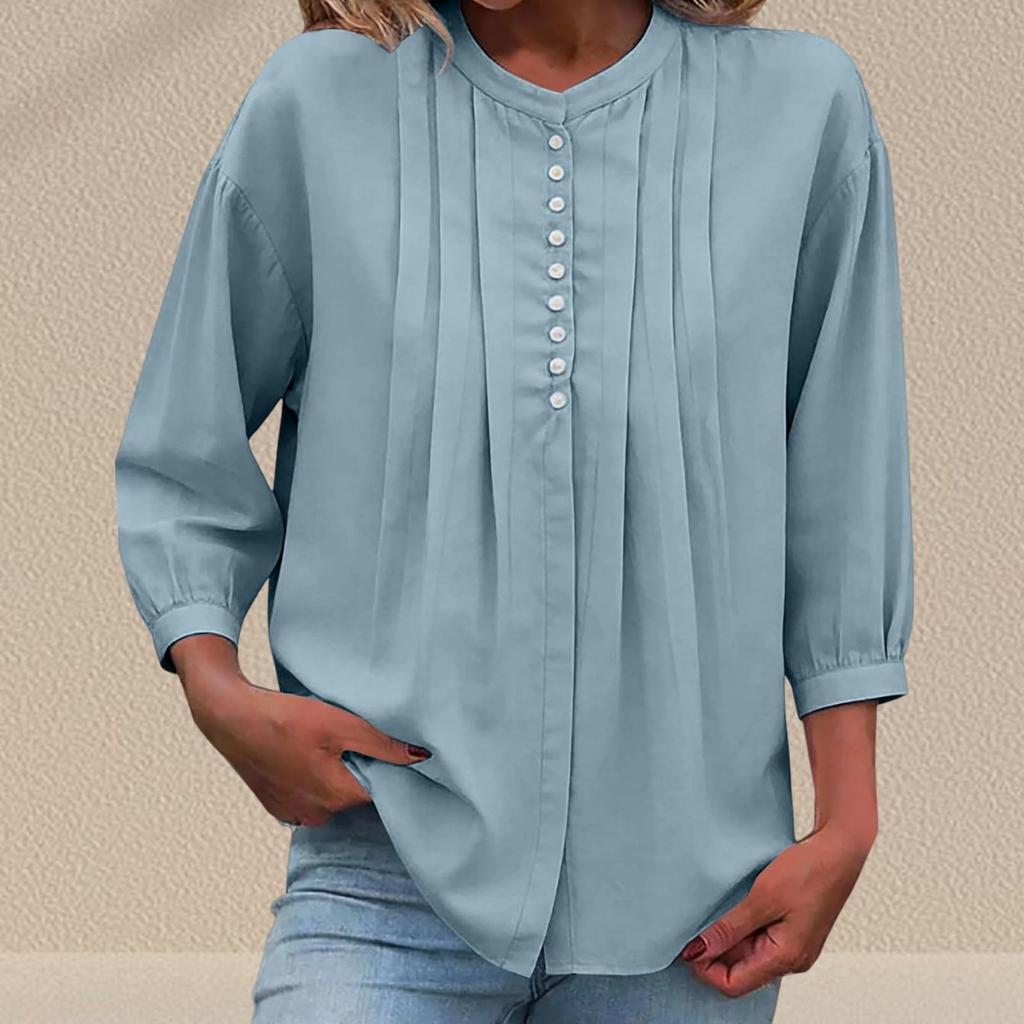 Modny Casualowy Damski Top Jednokolorowy