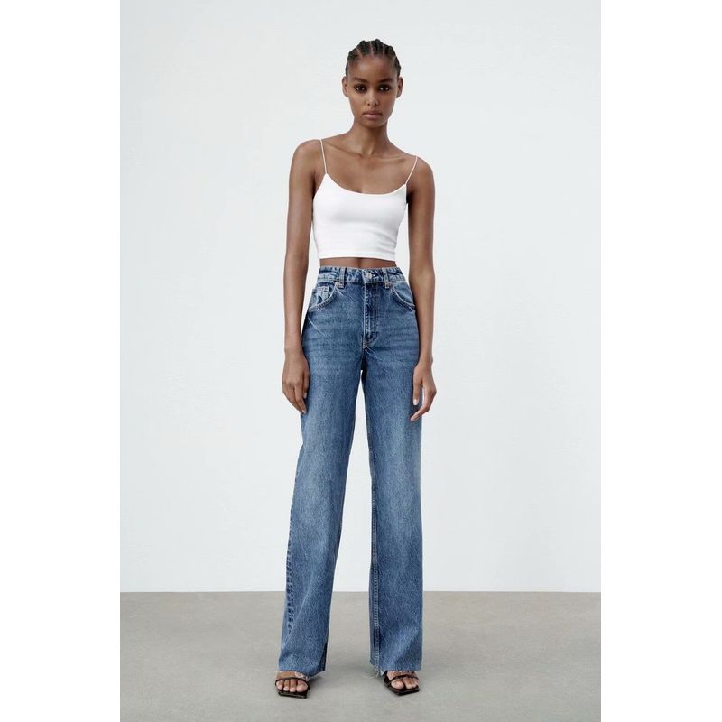 Autumn Commute Leisure High Waist Straight-Leg Wide-Leg Pants