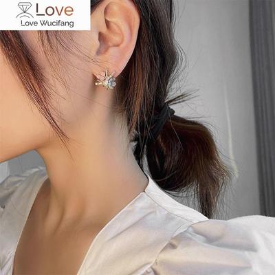 Romantic Multi -Element Sweet Flowers Gold Colour Earrings Accessories For Korean Fashion Jewelry Party Womans Girls