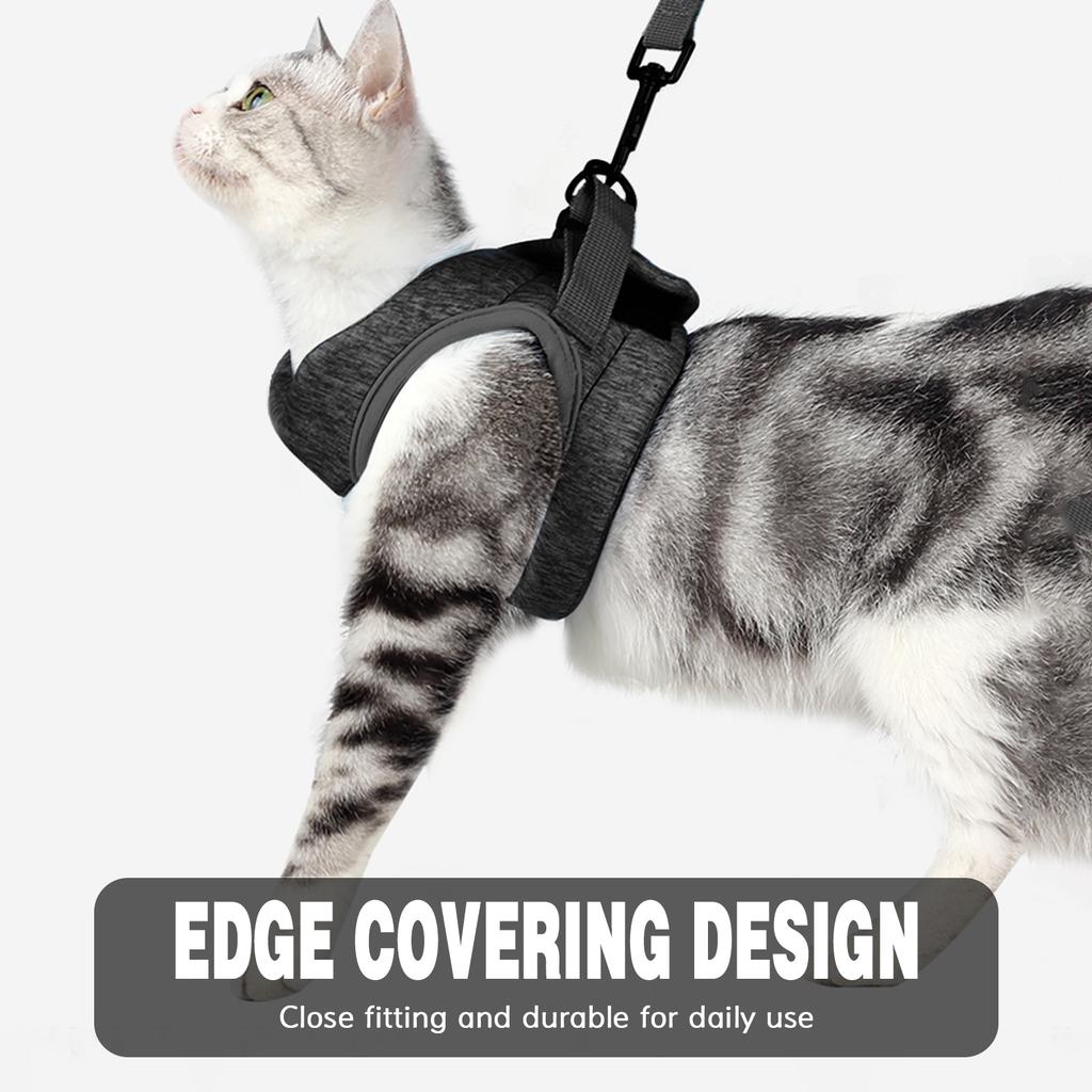 Cat Harness Leash Escape Proof Lightweight Breathable Adjustable Soft Dog Pet Vest