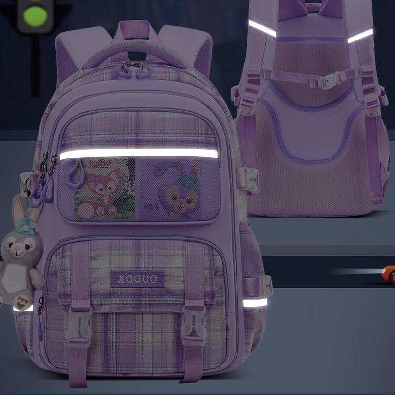 

SAIERNA Girls Plaid Breathable School Backpack Large