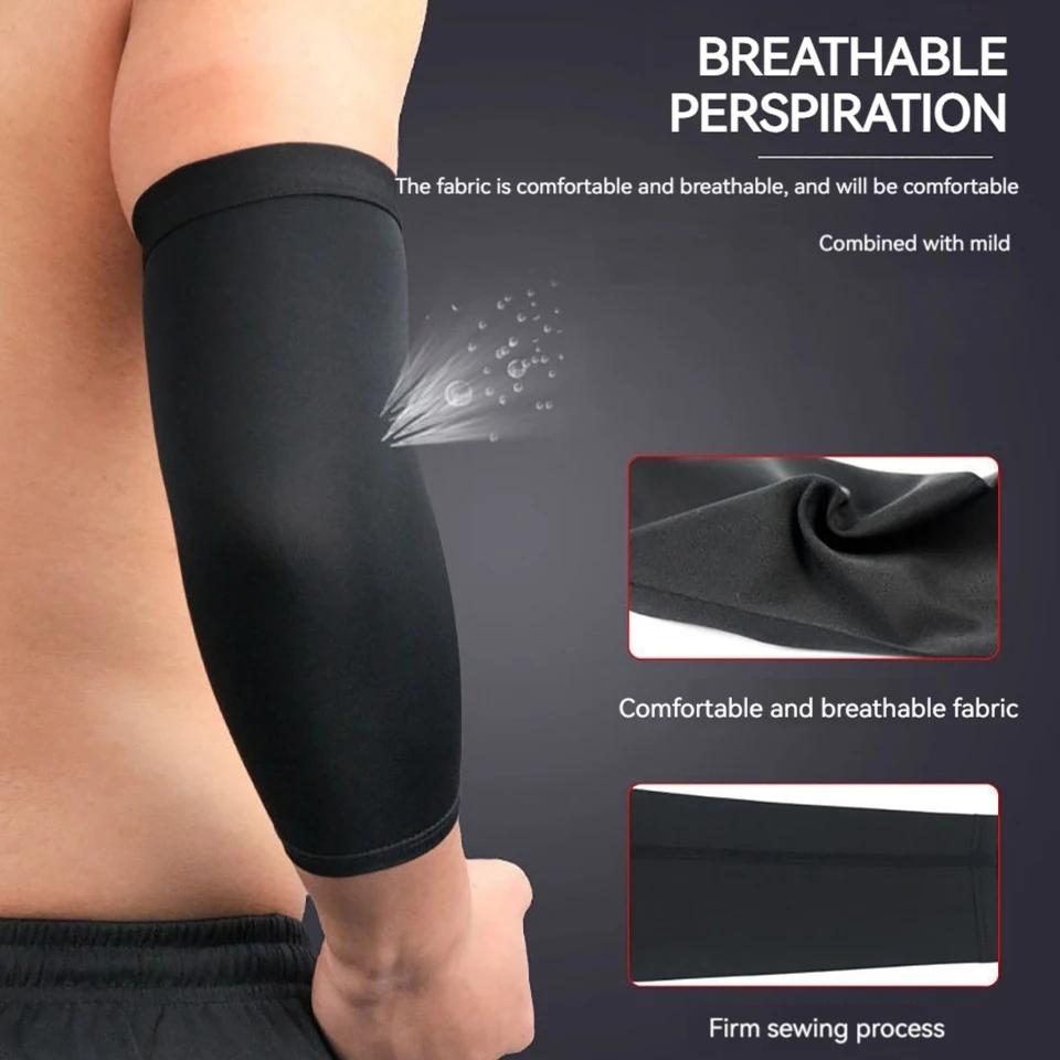 Loogdeel Elastic Sports Elbow Pads Ventilation Silicone Anti-Slip Arm Protector for Basketball Tennis