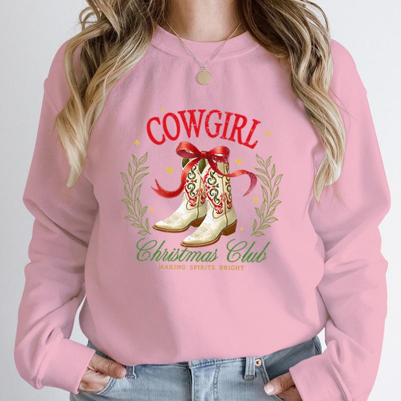 Fashion Hoodeless Sweatshirt Cowgirl Christmas Club Making