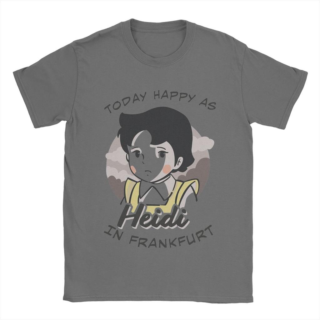 Leisure Heidi In Frankfurt T-Shirt Men Round Collar 100% Cotton T Shirt Short Sleeve Tees Printed Clothes