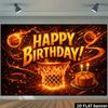 2D Flame Sports Teen Birthday Decor Background Tapestry