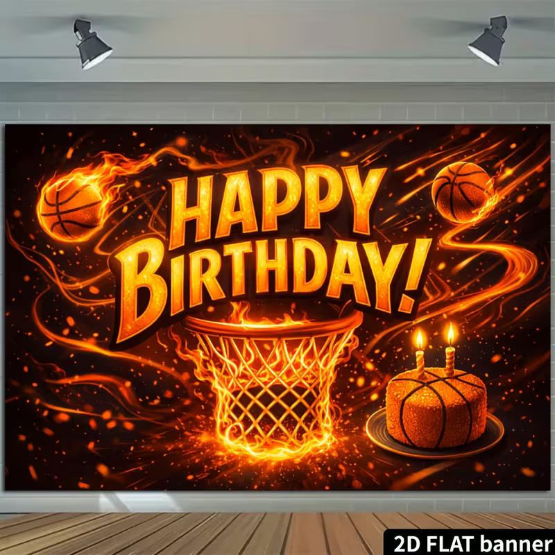 2D Flame Sports Teen Birthday Decor Background Tapestry