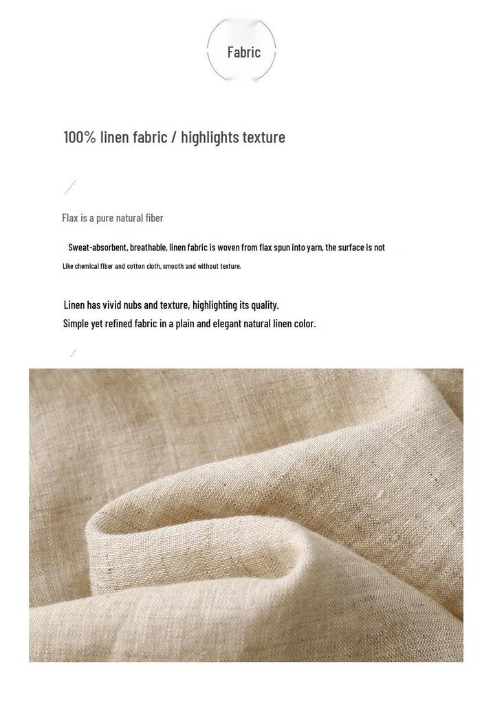 Elegant Summer 2026 Cotton Linen Dress - Artistic, Round Neck, Mid-Sleeve, Belted, Wide Hem