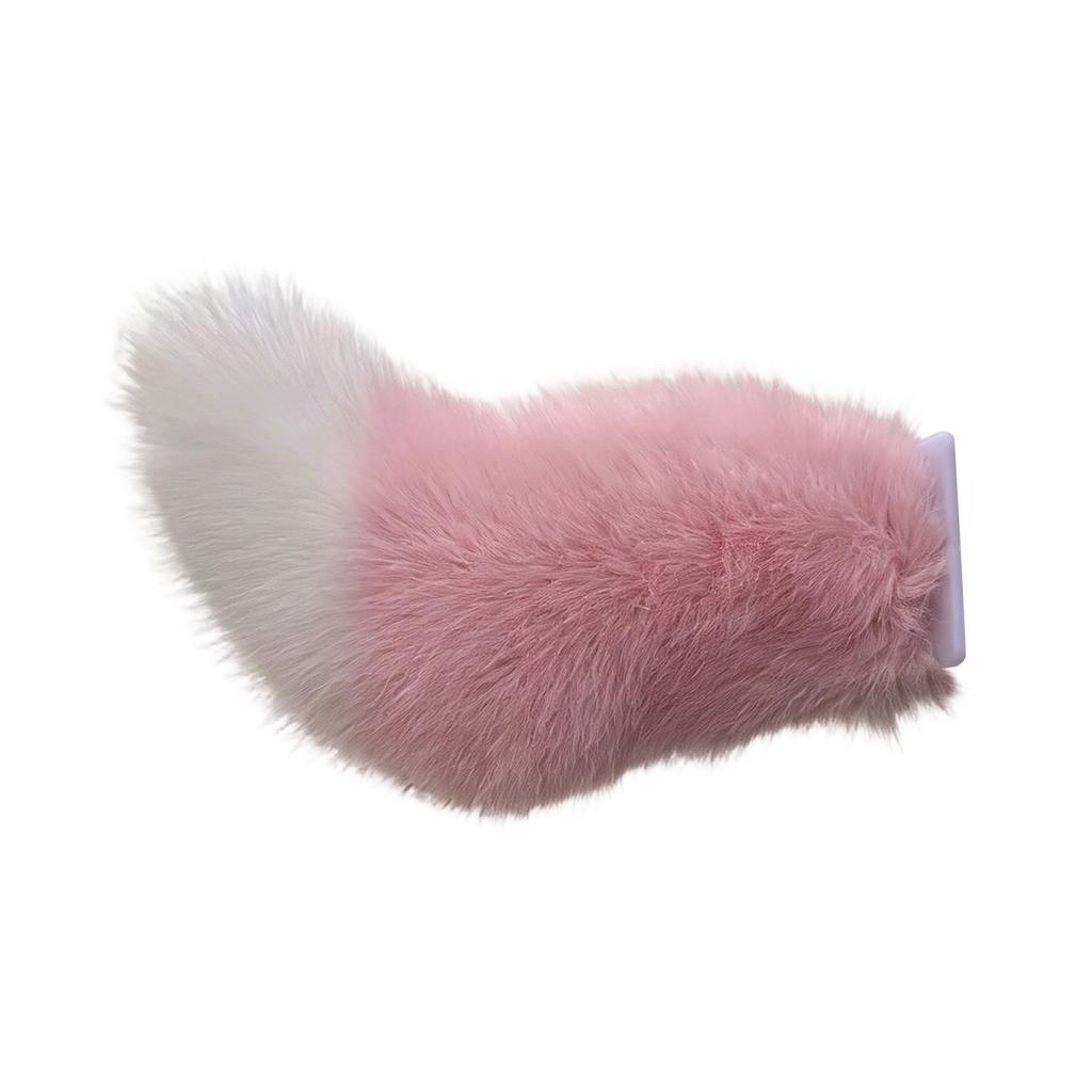 Plush Faux Fur Animal Tail Clip On Costume Accessory Soft Fluffy Tail for Cosplay Party Events Dress Up