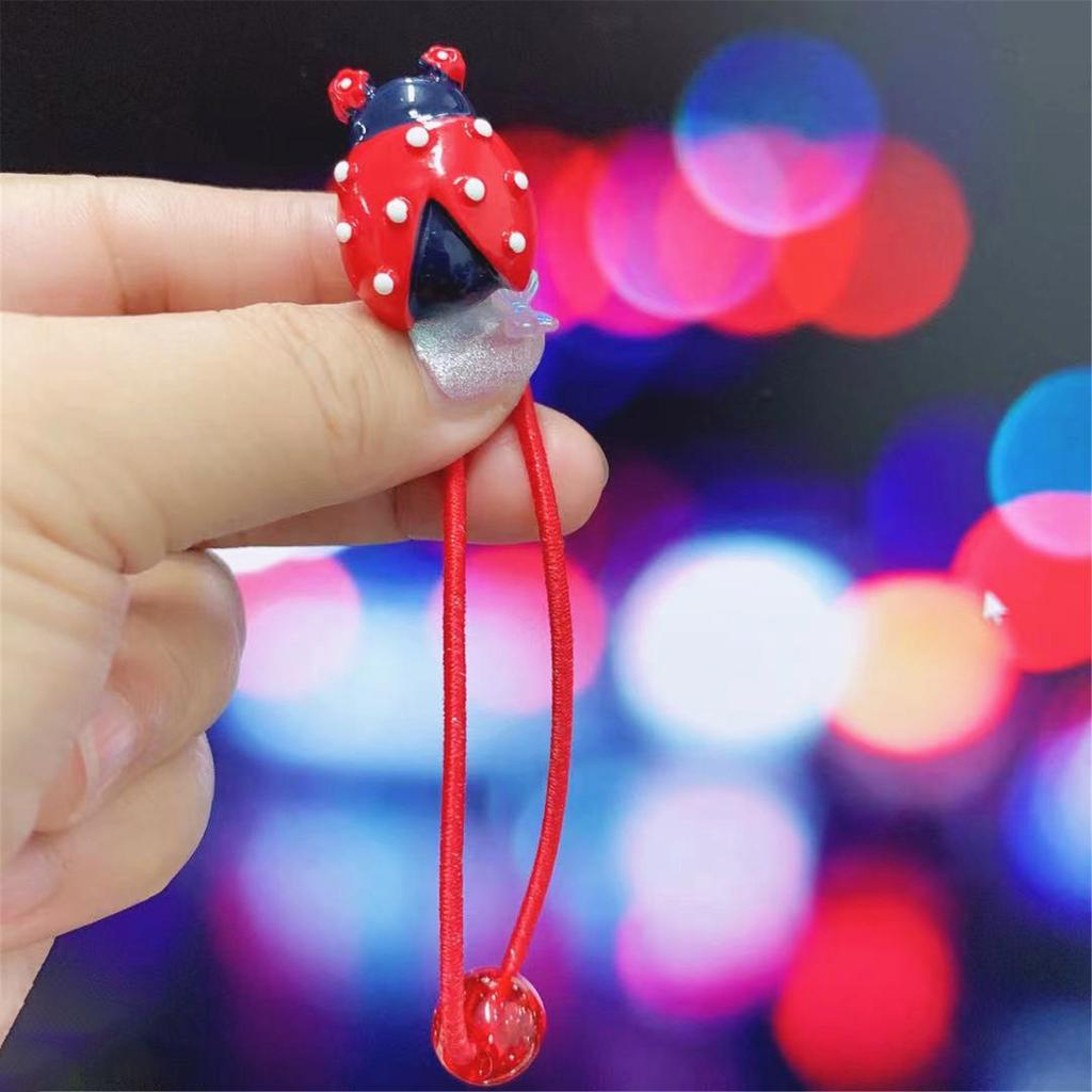 Cartoon Red Ladybug Shape Hair Rope/ Hair Clip Sweet Headdress Hair Rope Cute Red Ladybird Shape Hair Clip for Women