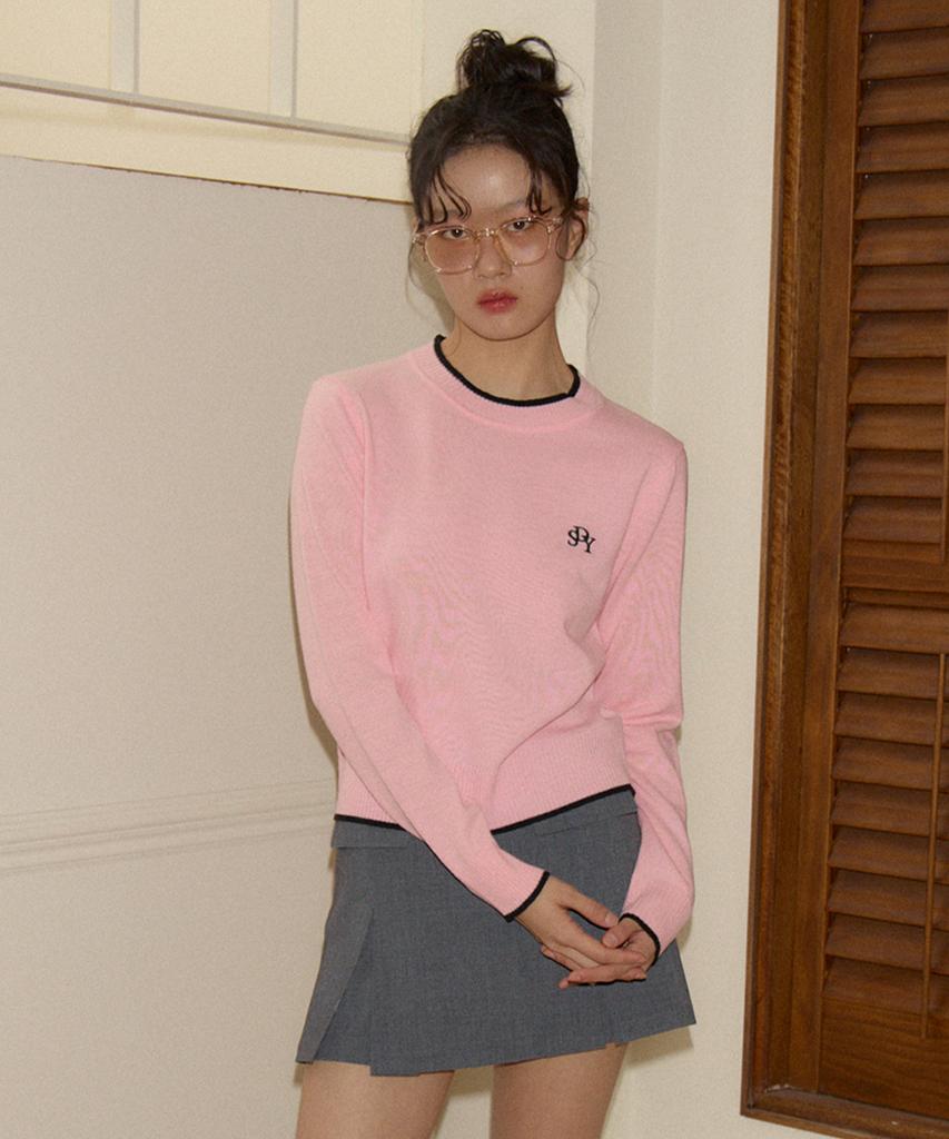 SALON DE YOHN Logo Basic Knit_ Pink