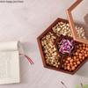 Solid Wood with Cover Dried Fruit Box Snack Storage Box Chinese Style Nut Dried Fruit Plate Living Room Home Sorting Container