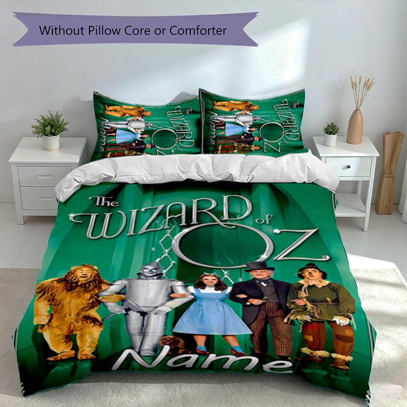 3pcs Custom Name The Wizard of Oz Bedding Set,Includes 1 Duvet Cover and 2 Pillowcases,All-season Bedroom Decor