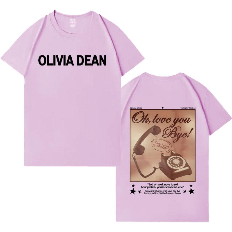 Zpěvačka Olivia Dean Populární Grafické Potištěné Tričko s Krátkým Rukávem Pánské Dámské Hip Hop Oversized Vysoce Kvalitní Bavlna Ležérní Pohodlné Trička