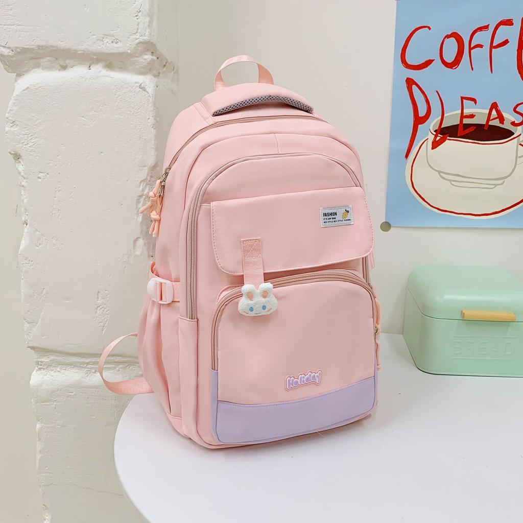 Schoolbag Backpack Women's Large Capacity High School Student School Bag Elementary School Junior High School Campus Korean Edition Tide Leisure 