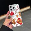 Ae106 Happy New Year art Merry Christmas Magsafe Transparent Cases for Samsung S23 S24 Ultra S21 iPhone 16 Pro Max Magnetic Wireless Charge Back Cover