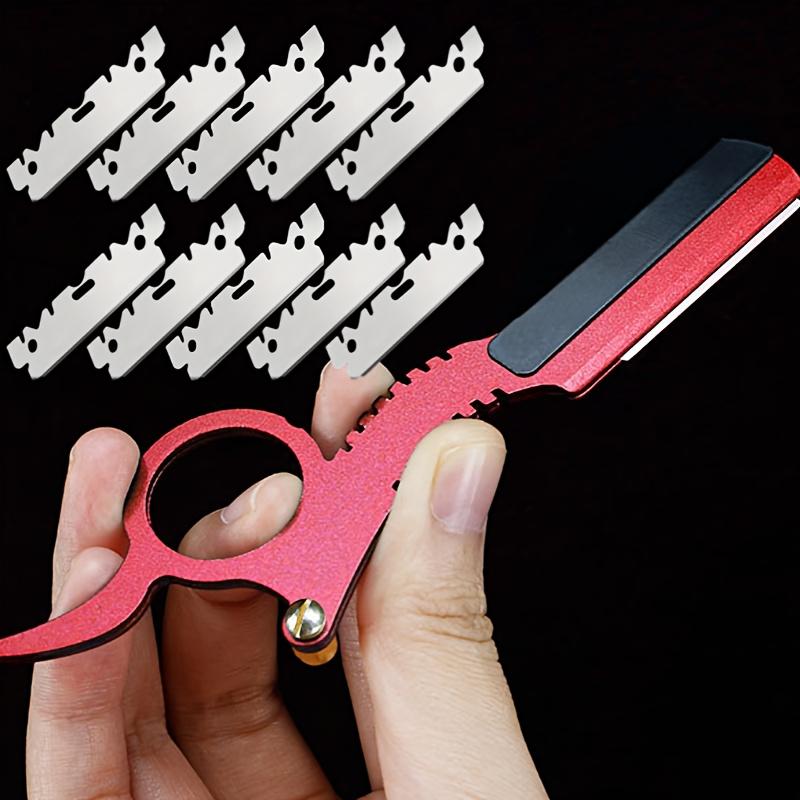 

[10 шт. Ретро бритва] Набор из 10 ретро бритв для мужчин | Лезвия из нержавеющей стали, регулируемое натяжение | Бритье, стрижка волос, формирование бороды и подравнивание бровей