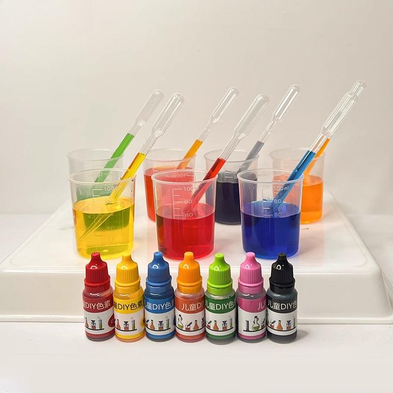 8 Colors Food Grade Pigment 10ml Bottled Tie-dye Children's DIY Material Science Experiment Supplies Educational Aids