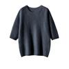 Women's 100% Pure Cashmere Short Sleeve Round Neck Sweater - Autumn/Winter Knit Pullover Base Layer