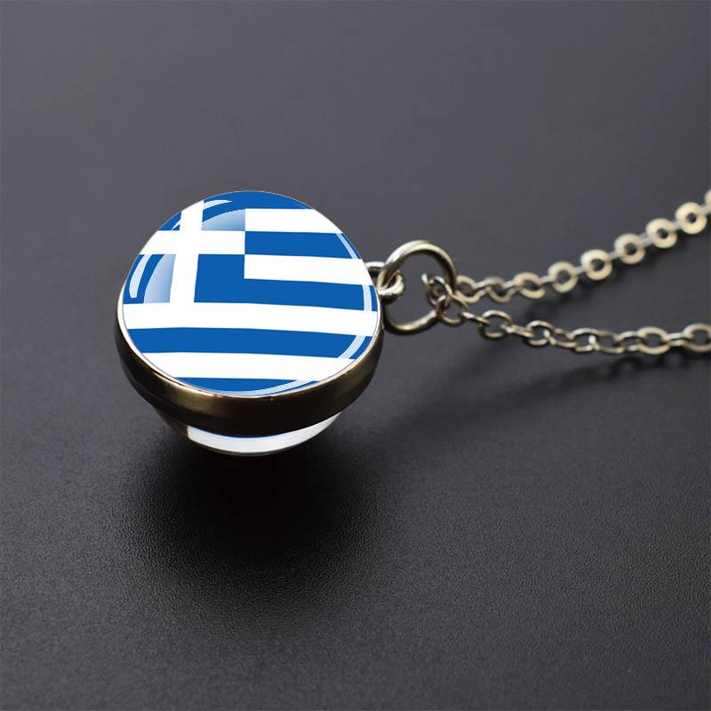 Countries Flag Glass Ball Necklace Russia France Spain UK Italy Poland Ukraine Flag Pendant Necklace Travel Gift