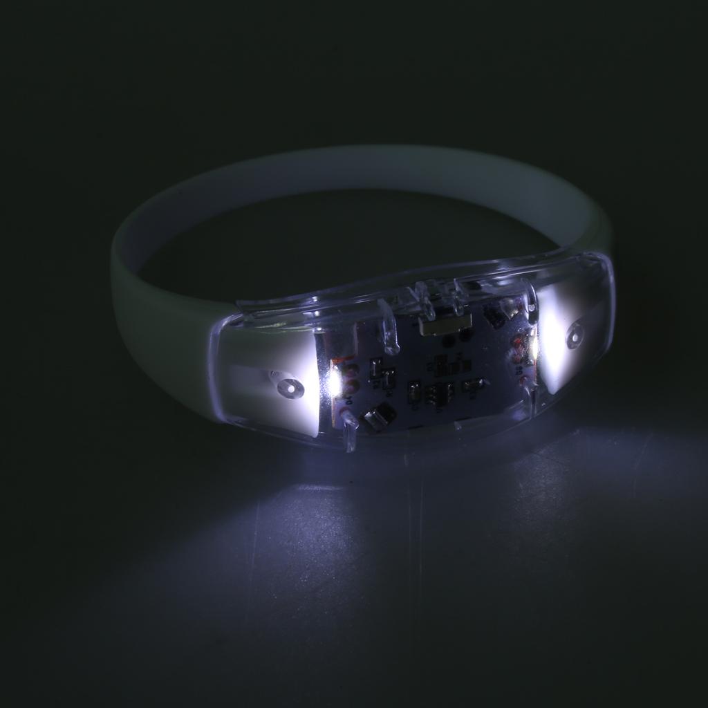 Pack of 10 LED Silicone Bracelets Flashing Light Up Wristband Accessory Adjustable Size Wrist Bands Jewelry for Party