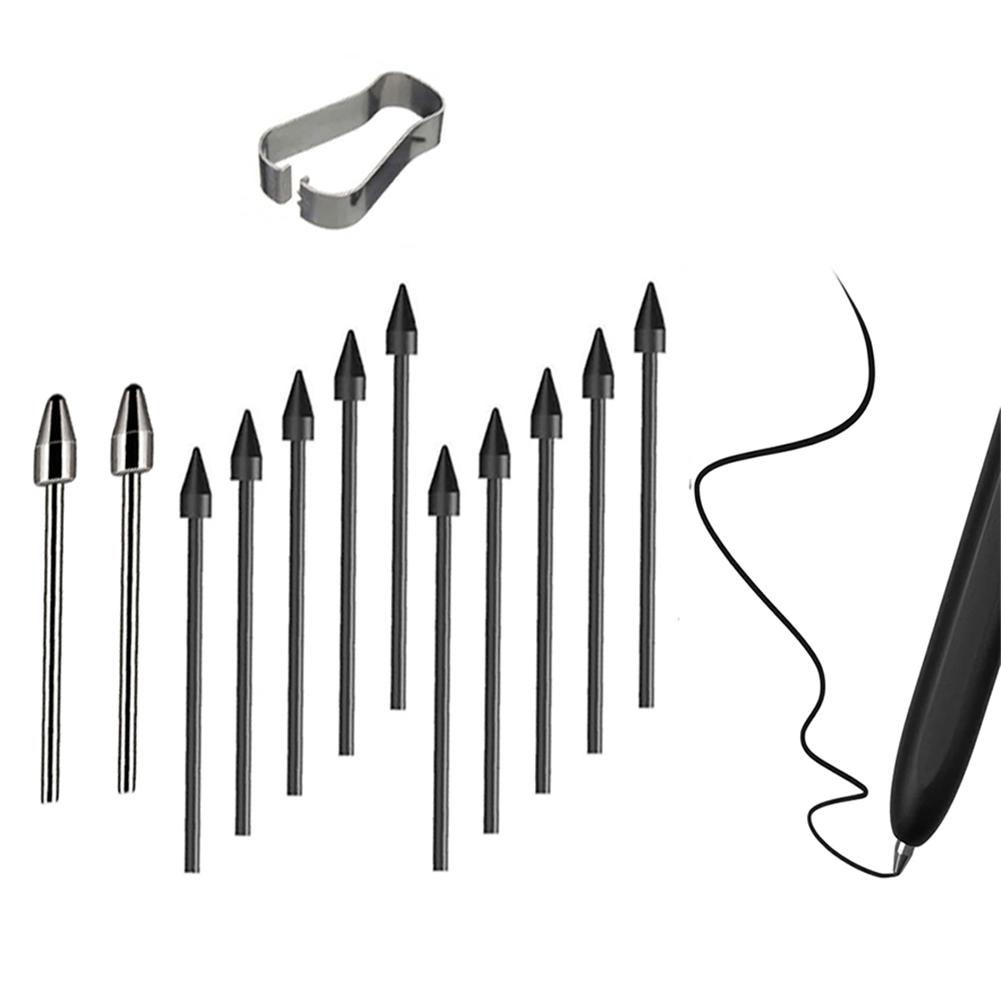 Titanium Alloy Plastic Fine Point Pencil Nibs with Clip Tablet Pencil Spare Nibs for Samsung Tab S9/S9FE+/S9 Ultra/S8/S8+/S8