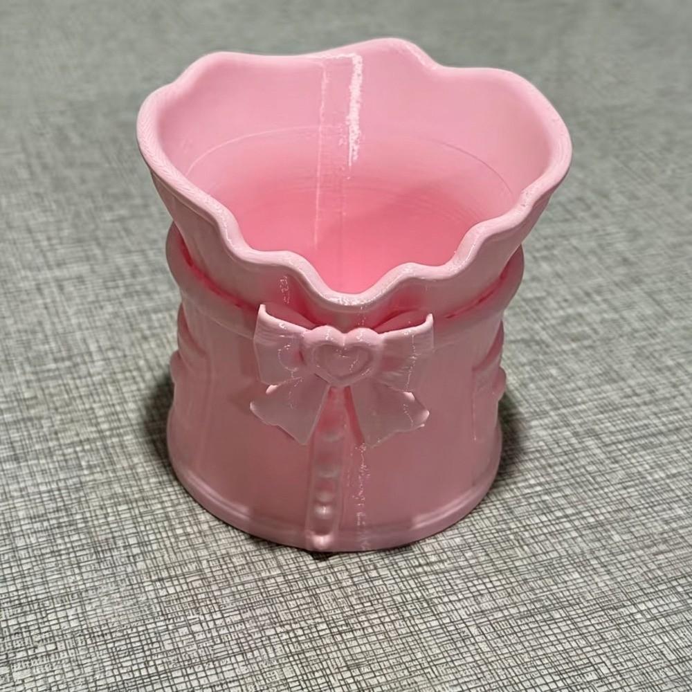 Funny 3D Printed Pen Stand Ornament Pencil Rack Bowknot Pen Holder Makeup Brush