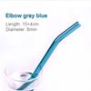 Reusable Drinking Glass Straws Heat and High Temperature Resistant Glass Straw Elbow for Smoothie Milkshakes Drinks 8mm*20cm