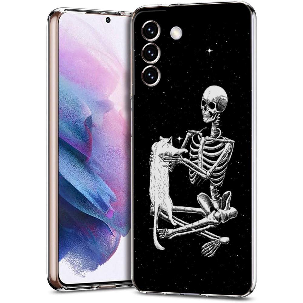 Phone Case For Samsung Galaxy S24 Ultra S23 FE S22 S20 S21 5G S10 S9 Plus S10E S8 Soft Silicone Clear Funny Skeleton Cover