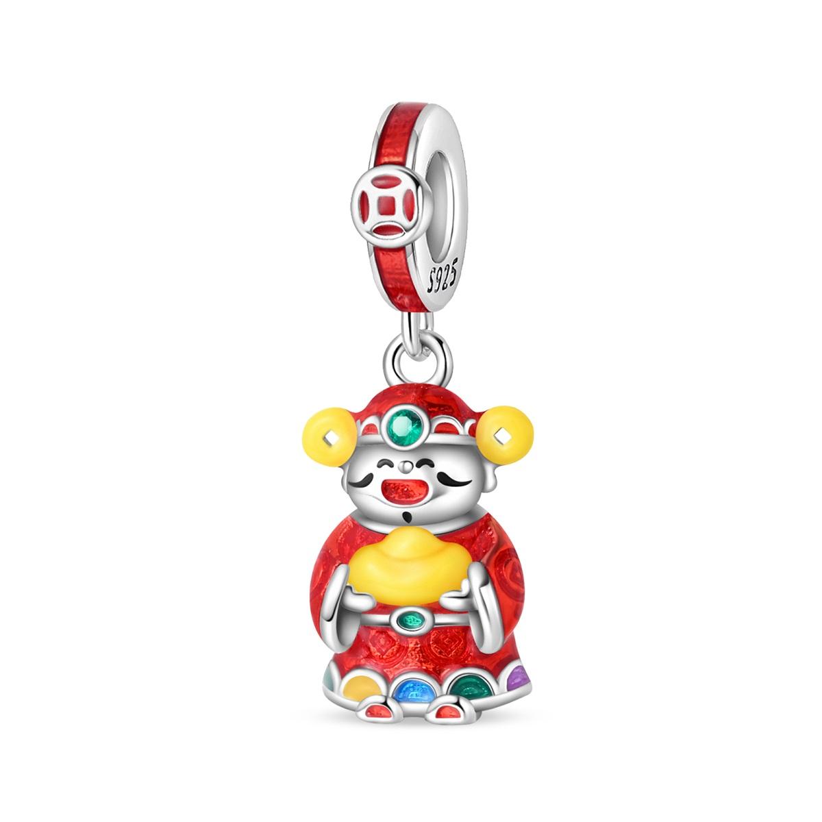 

Charm Bead Charms Plata God of Wealth Bead Charms Compatible With Authentic Bracelets Charm Bead Charms for Women Jewellery Do It Yourself Making Gi