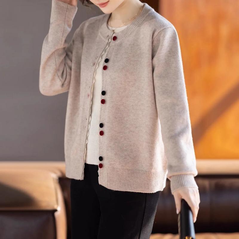 Women S Casual Knit Cardigan For Middle Aged Moms Spring Outerwear