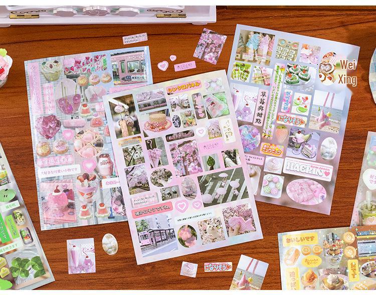 Yu Xian Die-cut Sticker Book: Romantic Memory Series - Japanese Retro Style for Journaling, DIY, and Collage.