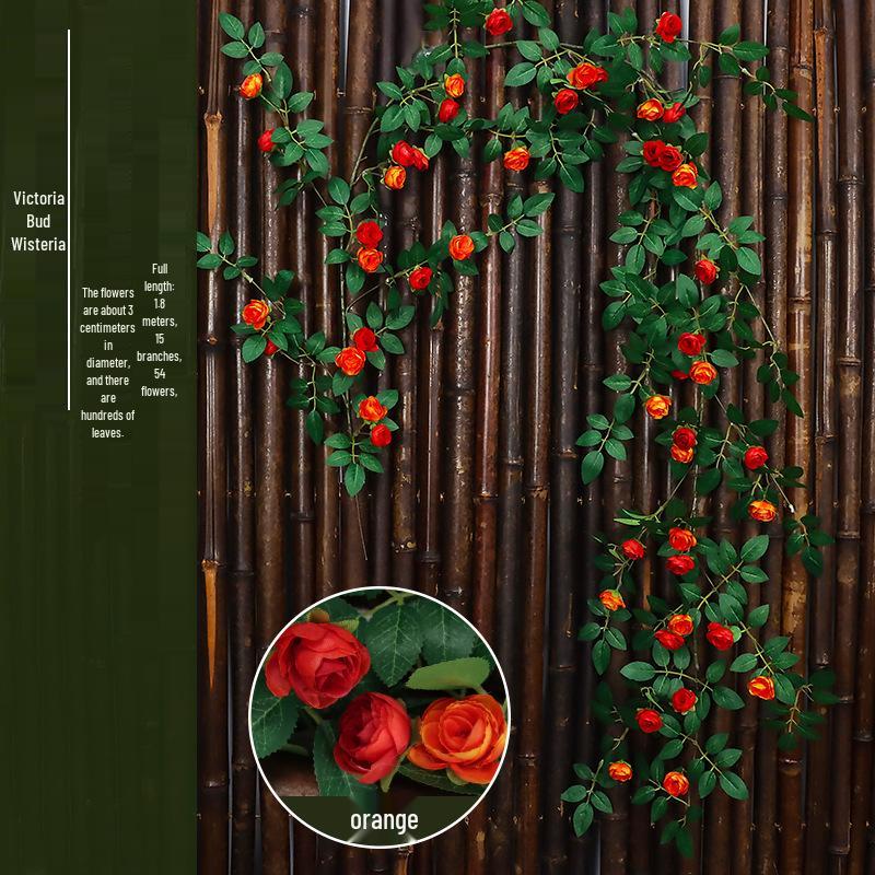 Künstliche Rosenblüten-Ranke für Wand- und Decken Dekoration