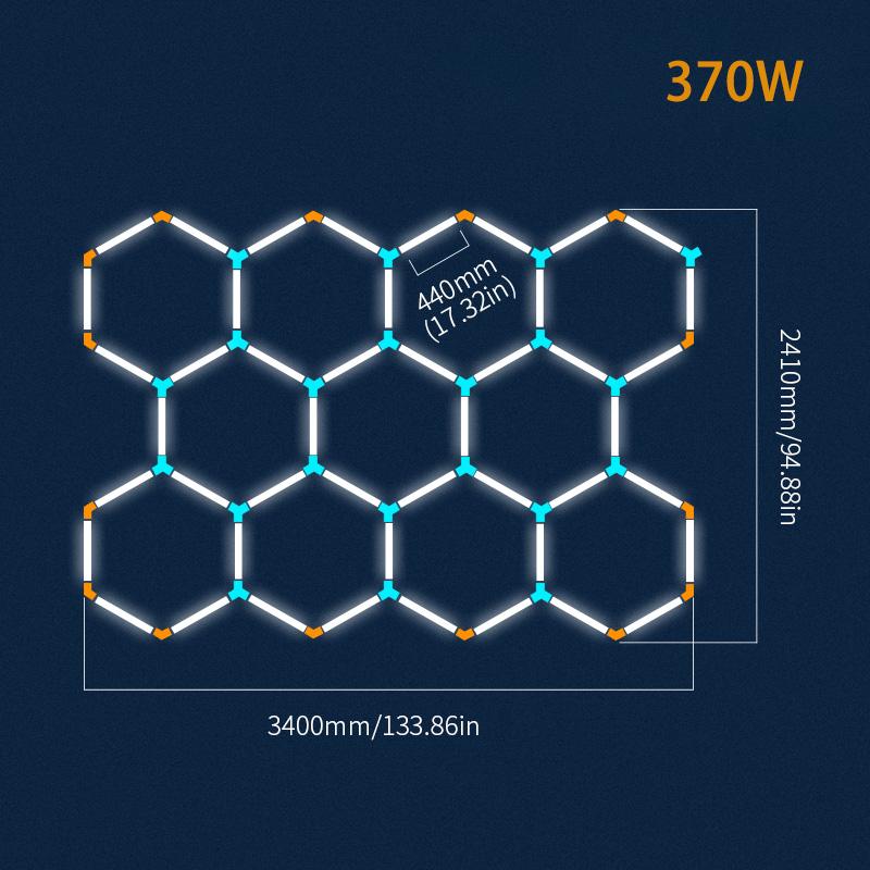 Honeycomb Led Lights Garage Light Ceiling Lighting AC85-265V Garage LED Tube Lights Hexagon For Auto Car Body Repair Workshop