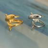 Exquisite Stainless Steel 18K Gold Plated Dolphin Design Ring Waterproof High Quality Ladies Jewelry for Daily Wear Vacation Etc