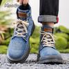 Fashion 2025 Autumn High Top Plus Size 39-48 Men's Boots Denim Blue Black Casual Boots British Lace Up Men Sneakers Botas Para Hombre