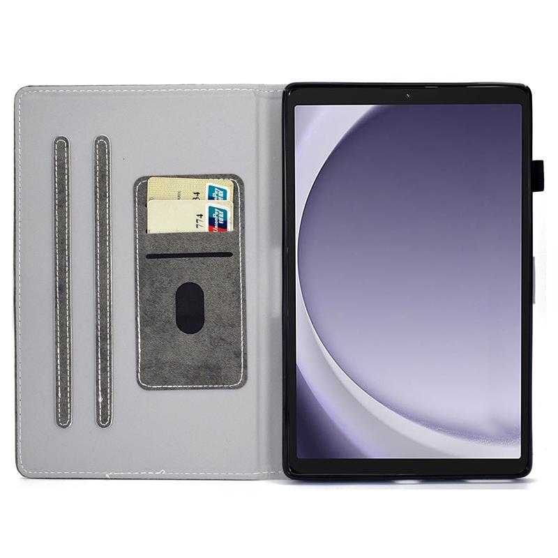 

For Samsung Galaxy Tab A9+ Case Cloth Texture Card Slots Tablet Leather Cover Grey
