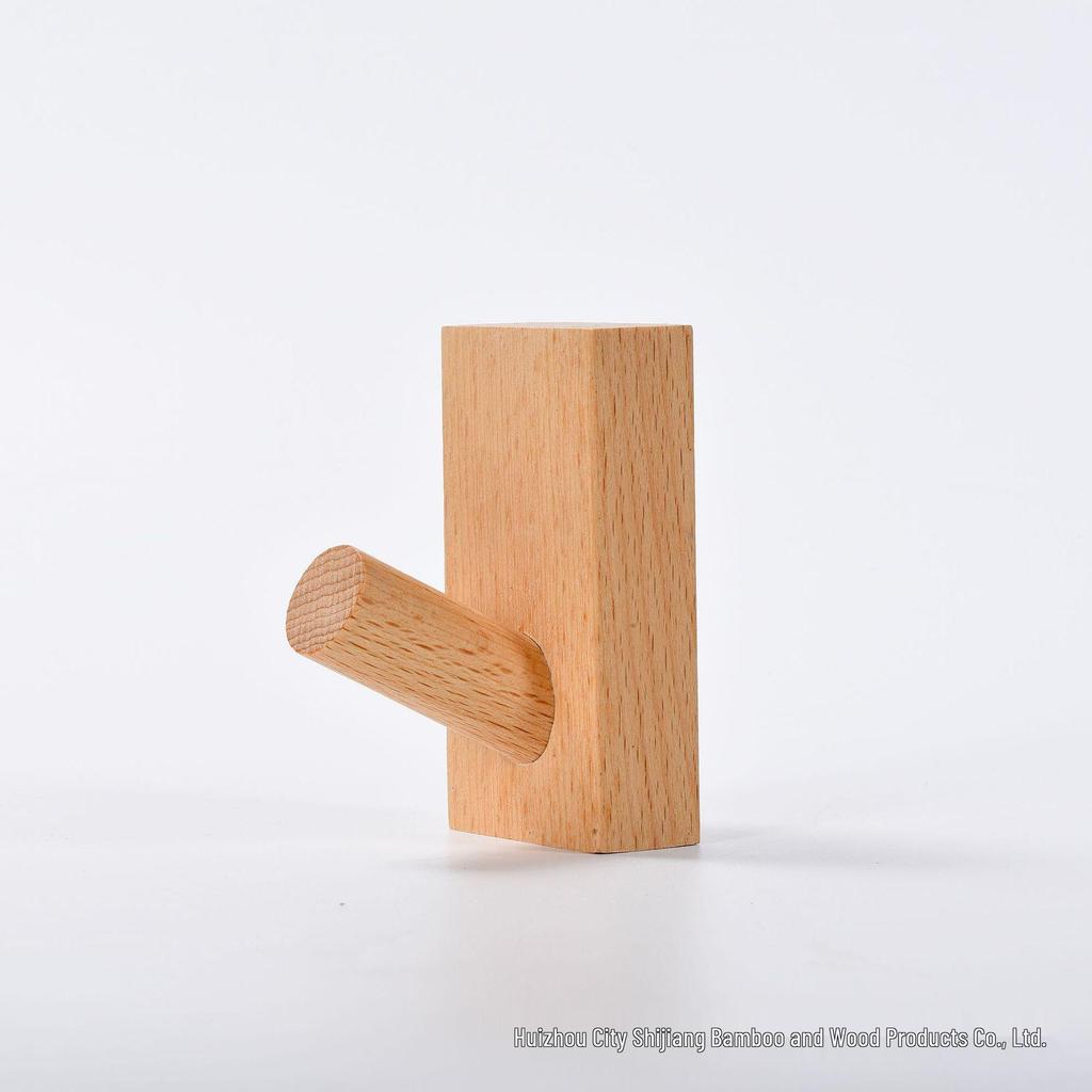 Nordic Style Solid Wood Wall-Mounted Coat Rack with Hooks