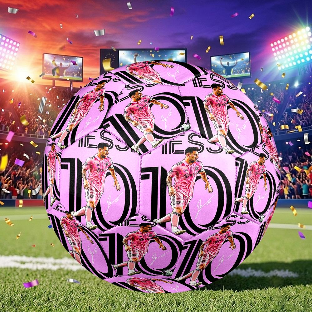 1pc Messi Miami Soccer Ball Size 5, Machine-stitched, Suitable for Practice Matches/tournament Training for Sports, Lightweight and Durable. C7012