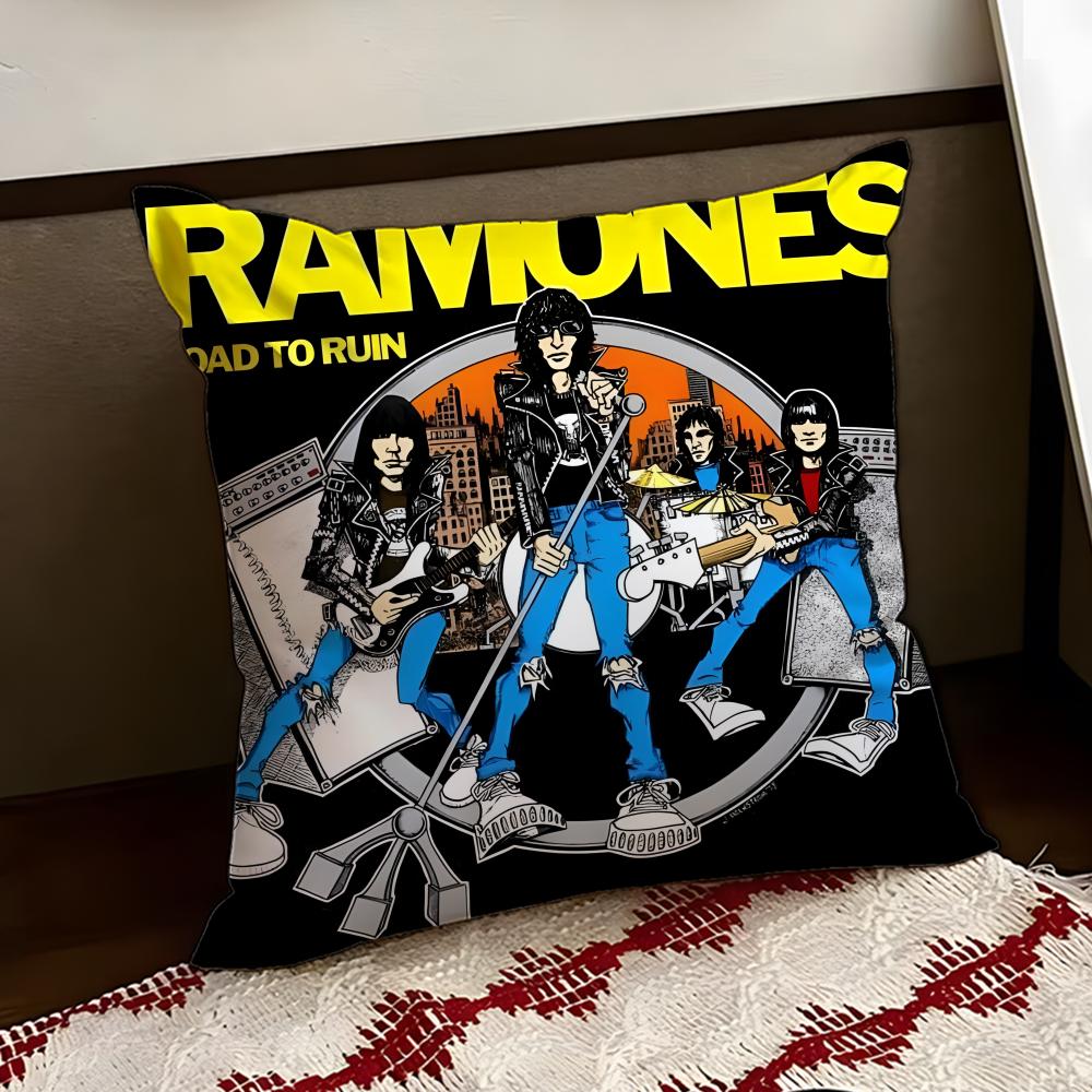 Band RRamones Cushion Cover Reversible Soft Durable Pillow Cover Home Car MultiScene Use for Daily Comfort