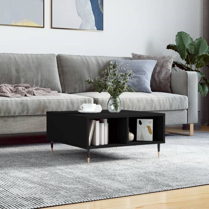 VidaXL Table basse noir 60x60x30 cm bois d'ingénierie 827029