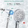8-Mode Pressurized Filter Magnetic Shower Head Set