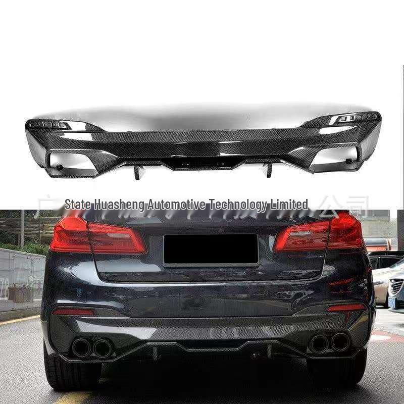 BMW 5 Series G30 MP Style Carbon Fiber Dual Rear and Front Lip Spoiler