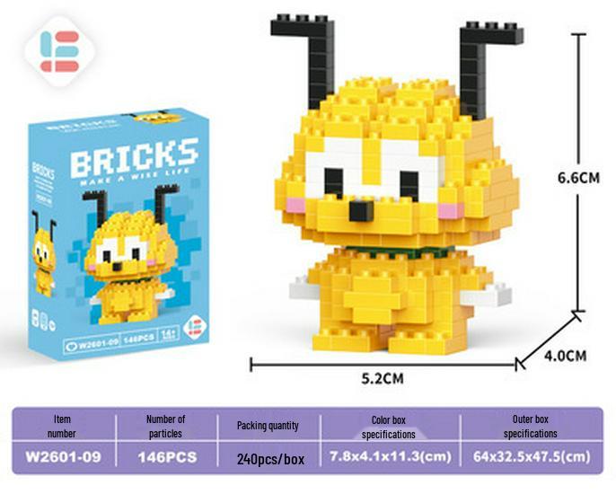 Cartoon Figurine Compatible Lego Bricks: Educational Micro Bricks Assemble Toy for Children