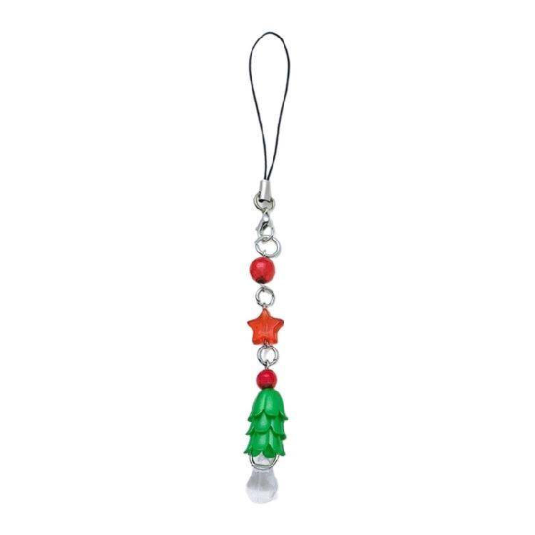Handmade Keychain Colorful Star Pendant Phone Chain Christmas Tree Beaded Strap