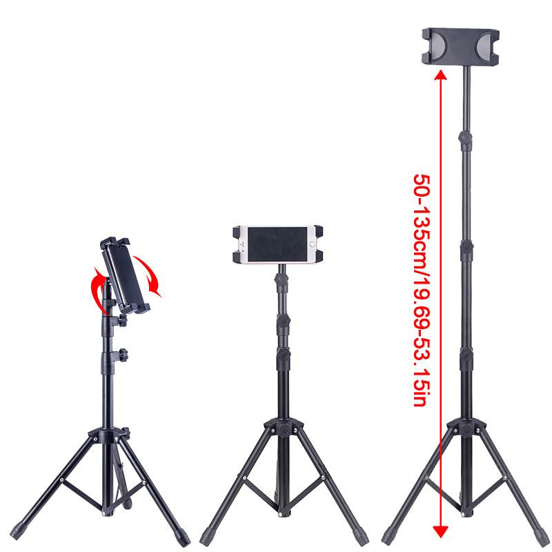 1Pc Floor Tablet Tripod Stand 4.7-12.9" Universale Tripod Stand Black IPhone Tablet Mount Stand Free Standing 360° Rotation