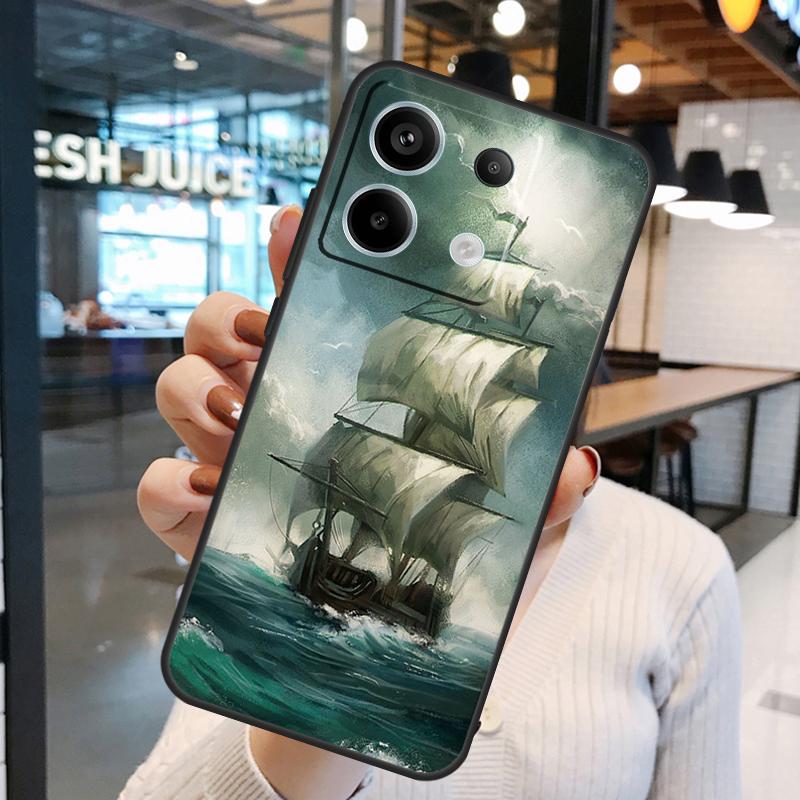 Segel Piratenschiff Boot Hülle Für Xiaomi Redmi Note 14 Pro 10 11 12 13 15 Pro Plus Redmi 15C 14C 10C 12C 13C 15 Abdeckung