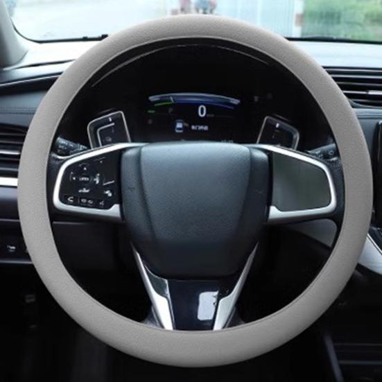 Universal Car Steering Wheel Cover Anti-Slip Leather Texture Soft Silicone Car Steering