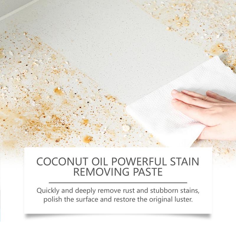 Fast Acting Degreaser Polish Cream with Coconut Oil for Kitchen Surfaces Multi Use Leaves No Residue Sparkling Finish for Cooking