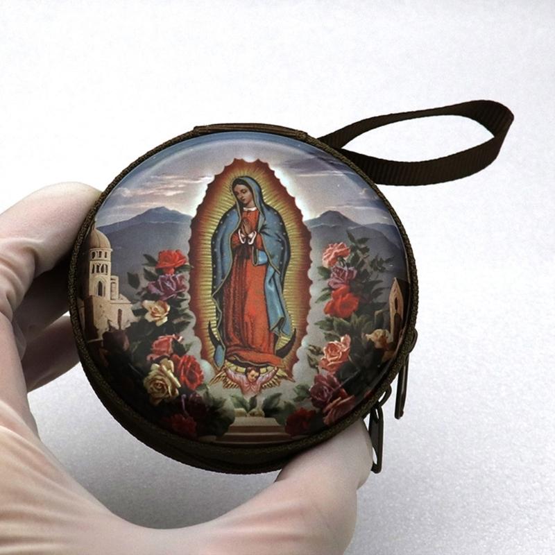 Catholic Rosary Pouch Religious Jewelry Storage Box Coin Purses Rosary Prayer Bag Religious Jewelry Storage Box Gift